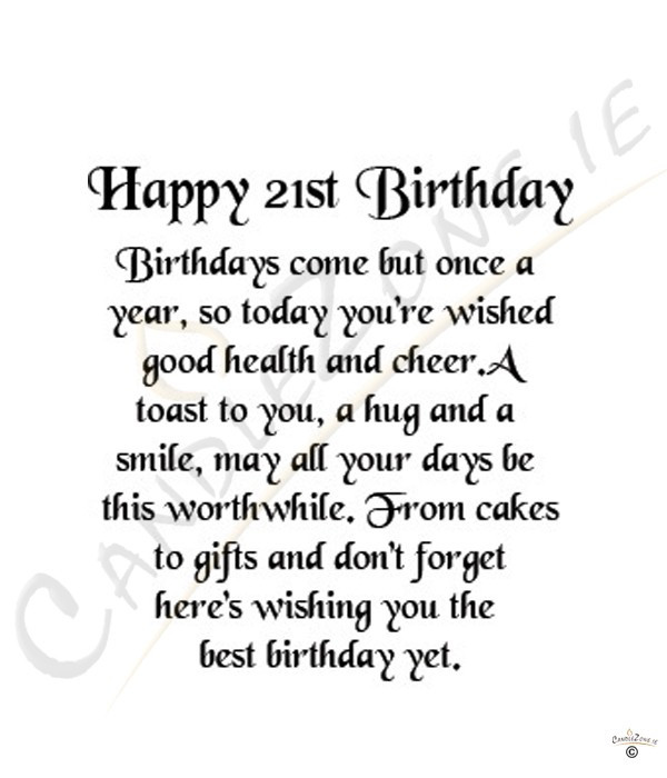 Funny 21 Birthday Quotes
 21st Birthday Quotes For Friends QuotesGram