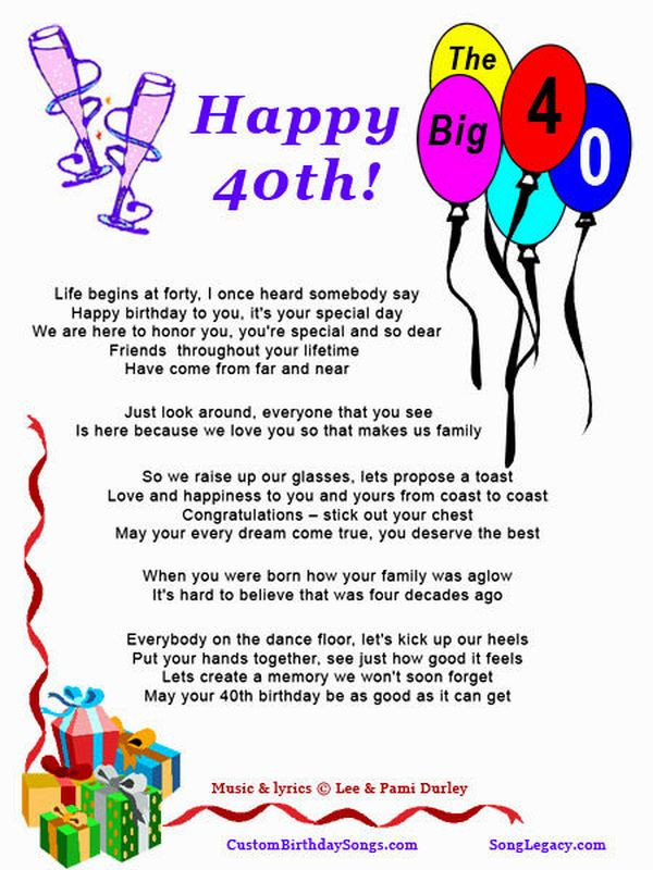 Funny 40th Birthday Wishes
 Happy 40th Birthday