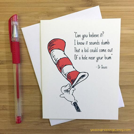 Funny Baby Gift Ideas
 Funny Pregnancy Card Baby Shower Gift Dr Seuss Funny