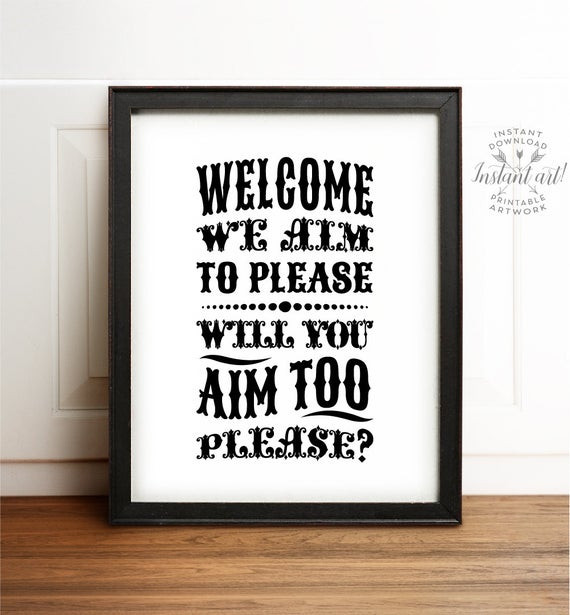 Funny Bathroom Wall Art
 Funny bathroom signs PRINTABLE art Bathroom wall decor