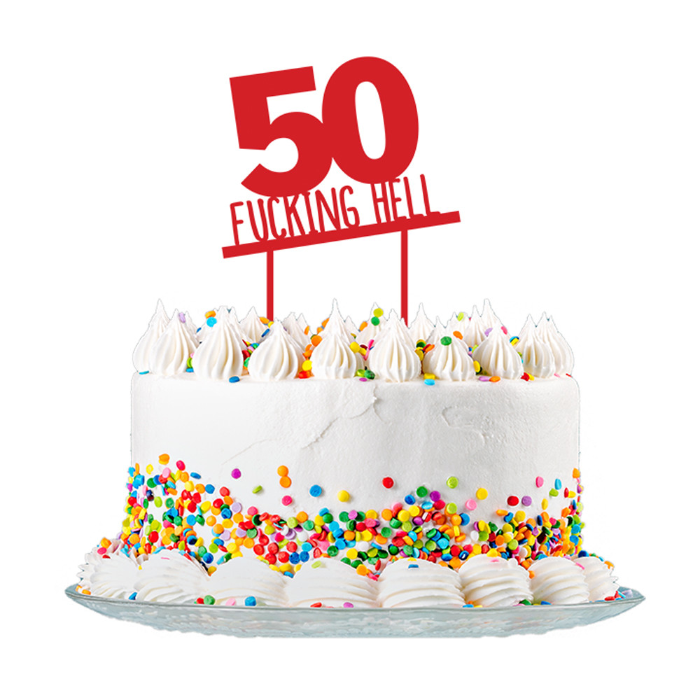 Funny Birthday Cake Toppers
 50th Birthday Cake Topper Red Acrylic Rude Funny Party