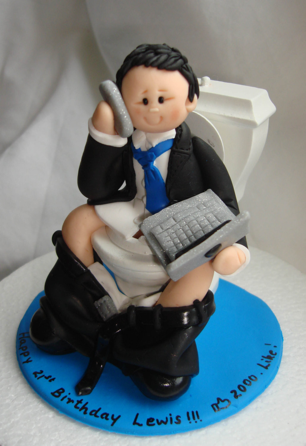 Funny Birthday Cakes For Men
 Internet Addict Funny Birthday Cake Topper Man Boy glued to