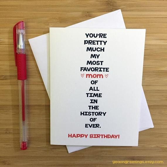 Funny Birthday Card For Mom   Happy Birthday Mom Card for Mom Funny Mom Card Cute Card