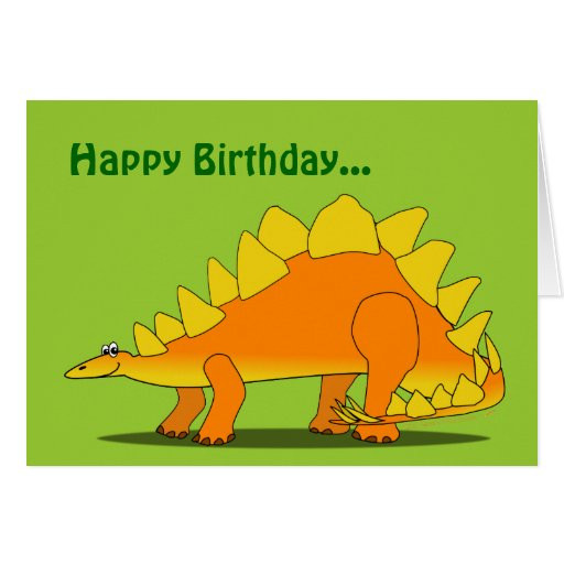 Funny Birthday Card Template
 Funny Stegosaurus Dinosaur Birthday Card Template