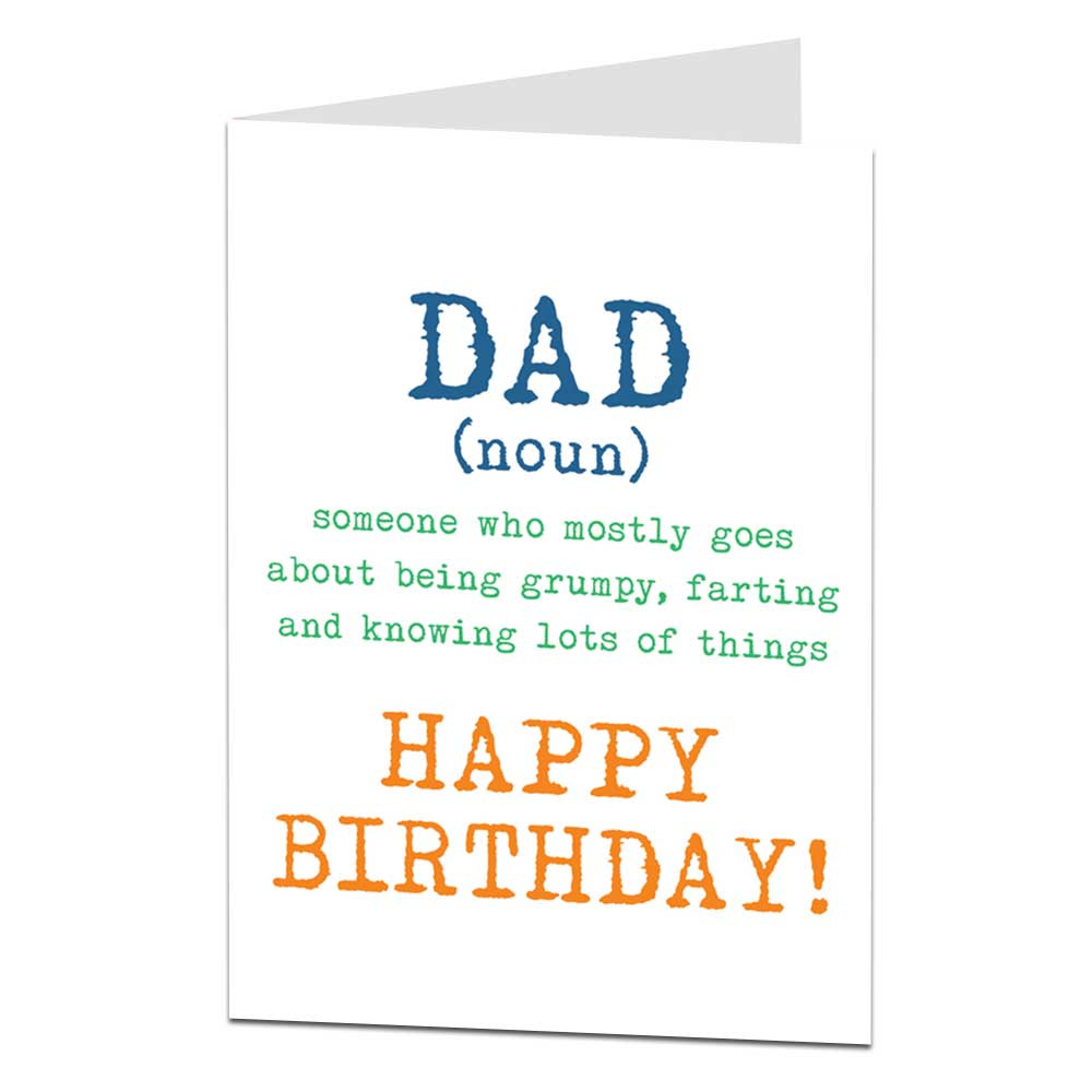 Funny Birthday Cards For Dad
 Dad Definition Grumpy Farting Funny Birthday Card