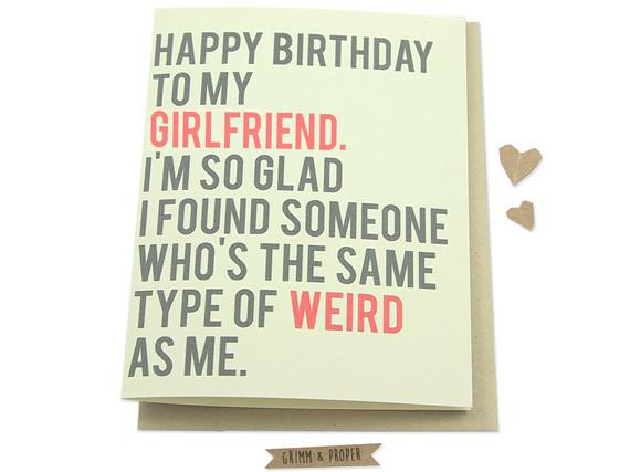 Funny Birthday Cards For Girlfriend
 Funny Girlfriend Birthday Card Girlfriend s by GrimmAndProper