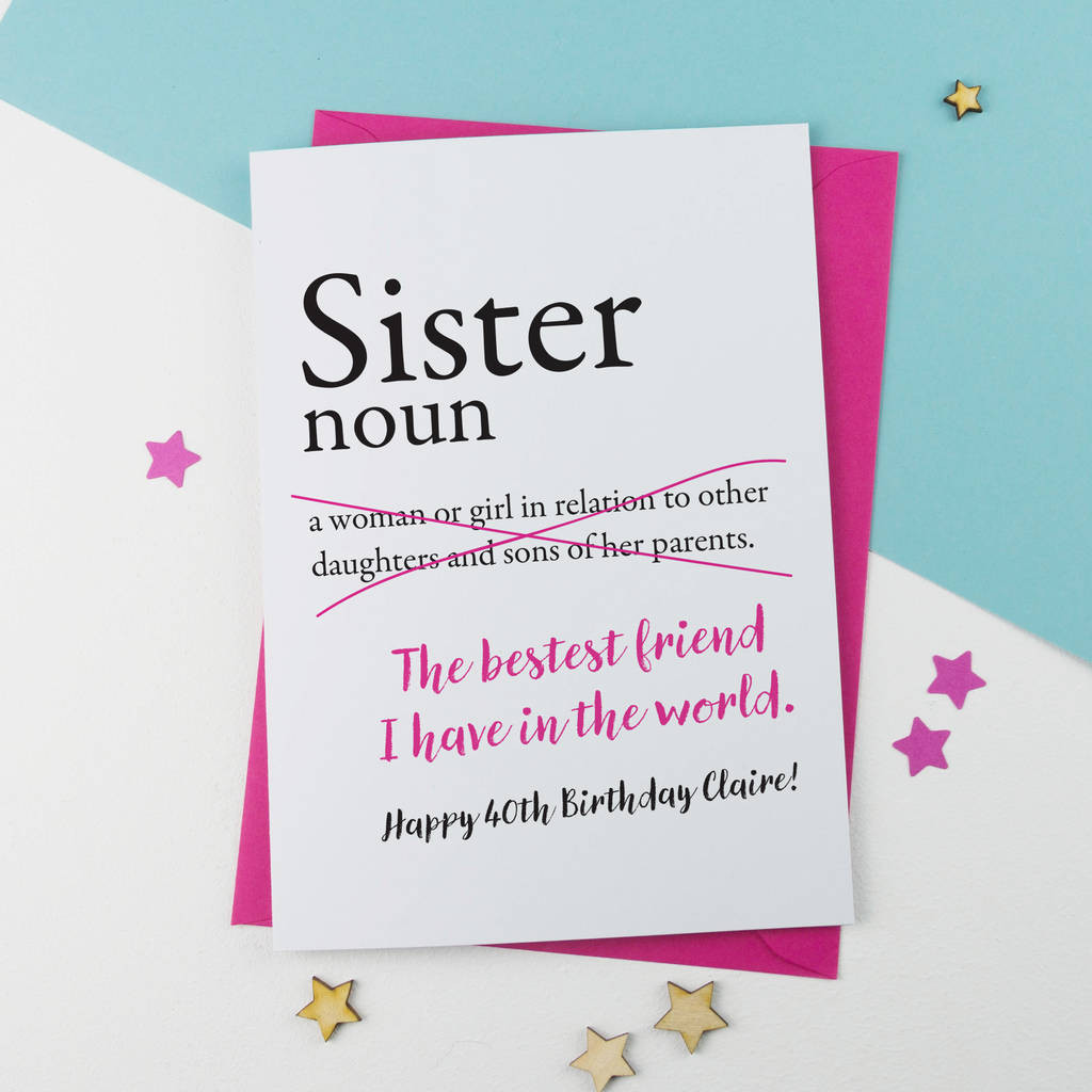 Funny Birthday Cards For Sister
 sister birthday card personalised by a is for alphabet