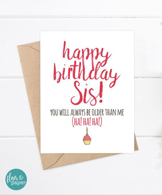Funny Birthday Cards For Sister
 Sister Birthday Card Funny Sister Birthday Birthday Card