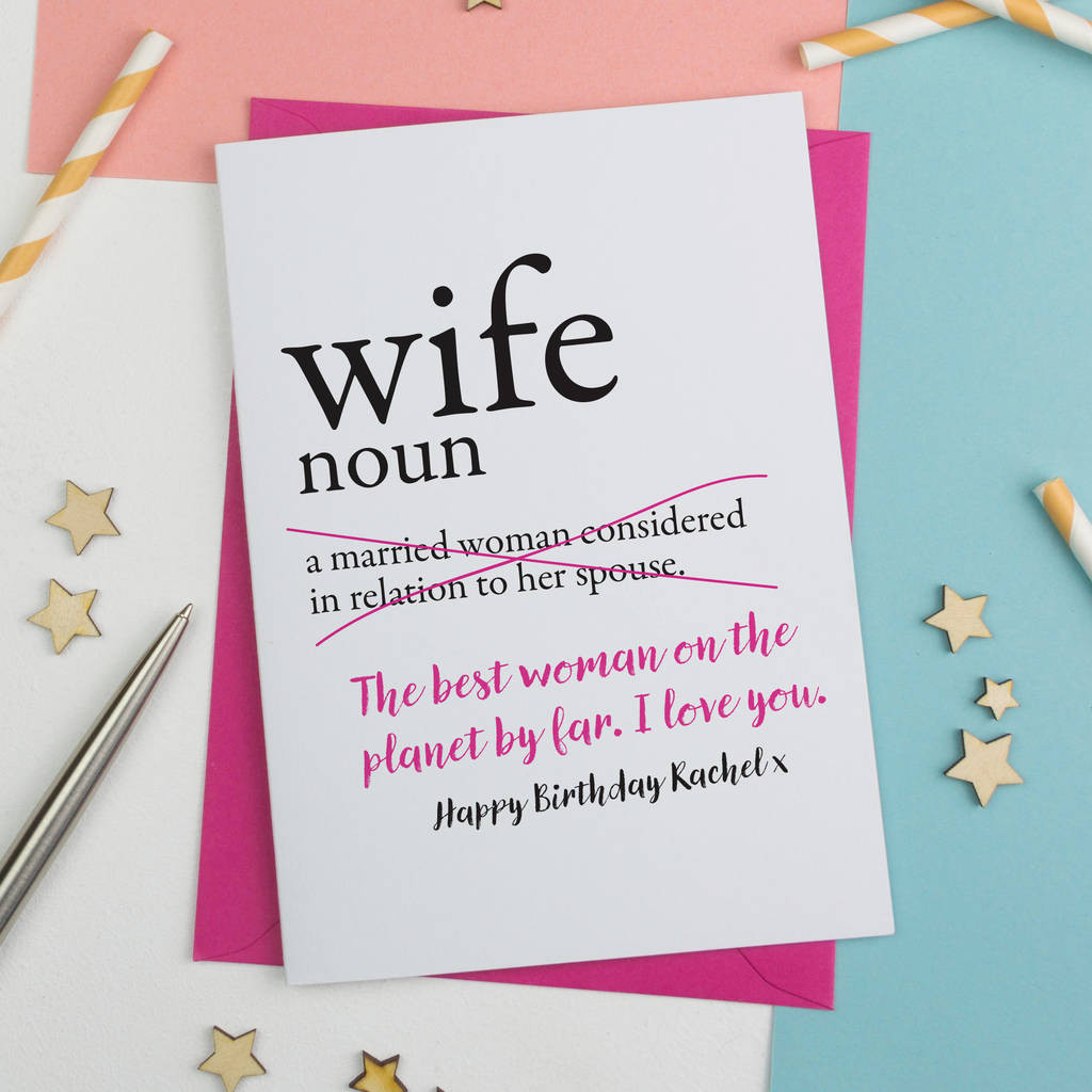 Funny Birthday Cards For Wife
 wife birthday card by a is for alphabet