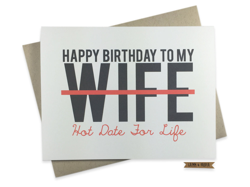 Funny Birthday Cards For Wife
 Wife Birthday Card Funny Love For Her y Wife Date