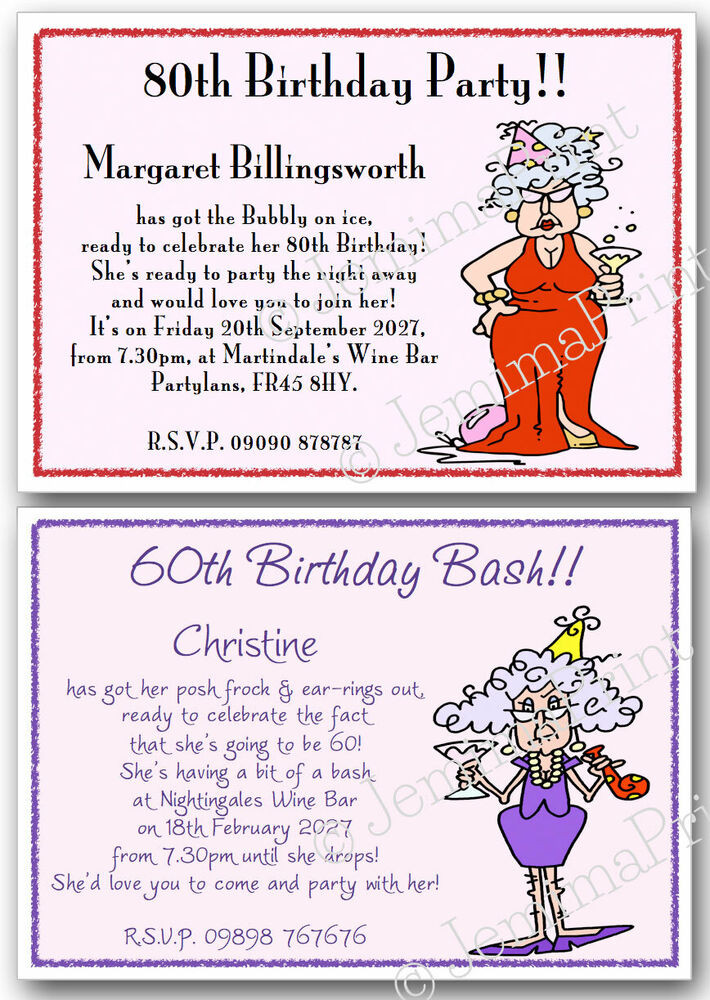Funny Birthday Invitation
 Personalised 40th 50th 60th 70th 80th 90th funny Birthday