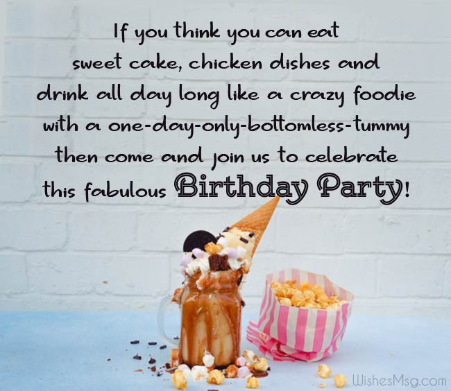 Funny Birthday Invitation
 Birthday Invitation Message and Wording Ideas WishesMsg