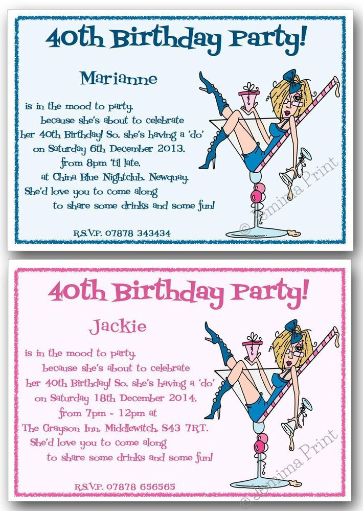Funny Birthday Invitation
 10x Personalised 18th 21st 30th 40th 50th 60th funny