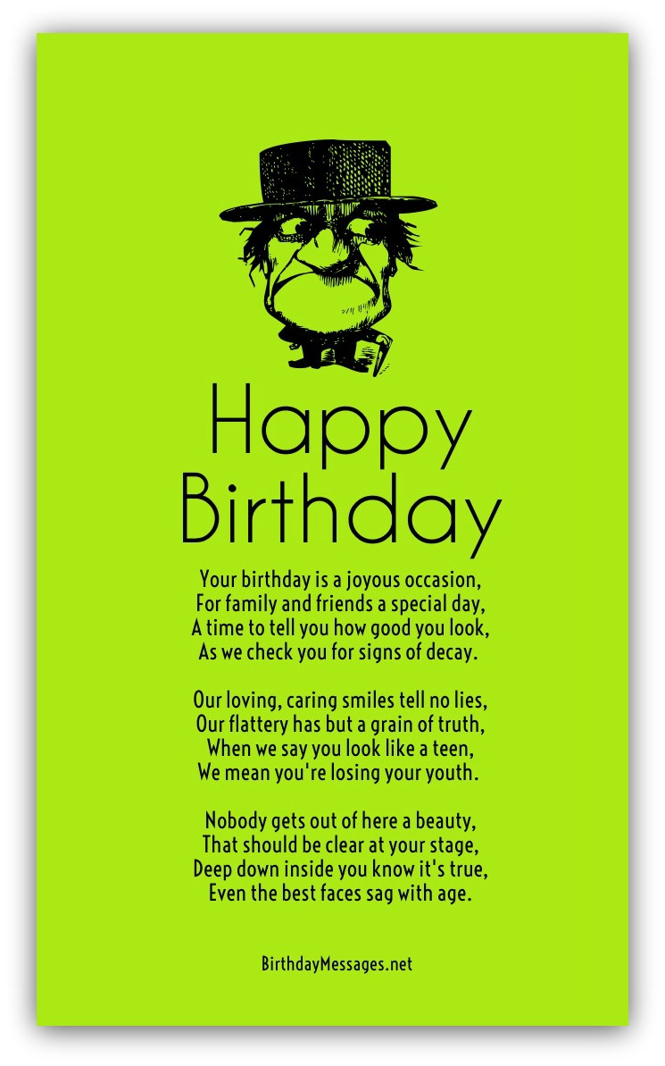 Funny Birthday Poem
 Funny Birthday Poems Page 2