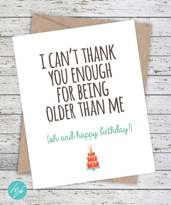 Funny Brother Birthday Cards
 Funny Birthday Card Older Sister Card Brother by FlairandPaper