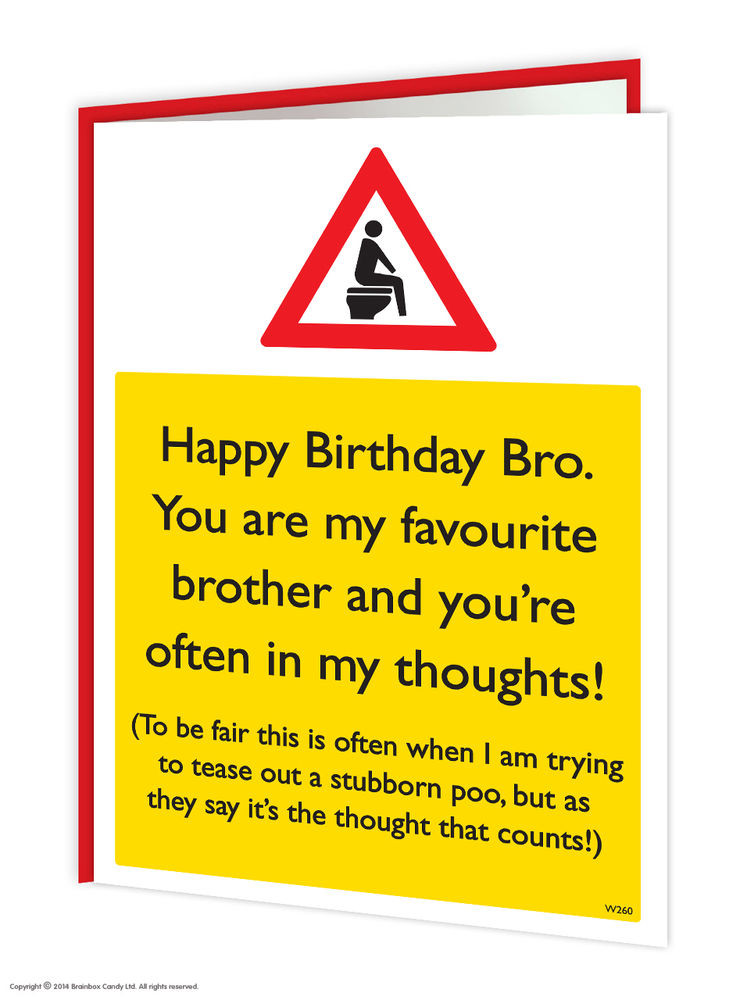 Funny Brother Birthday Cards
 Brainbox Candy Brother Bro Birthday Greeting Cards funny