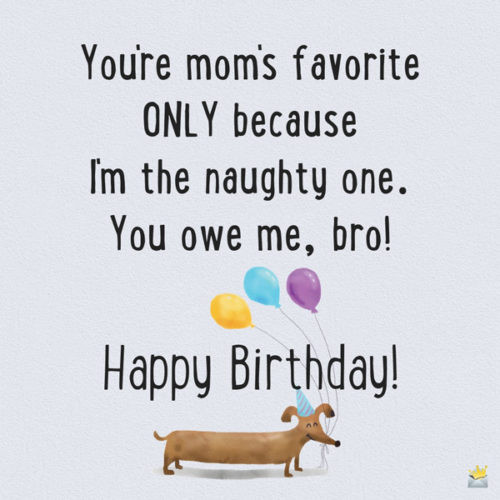 Funny Brother Birthday Quotes
 Birthday Wishes for your Brother