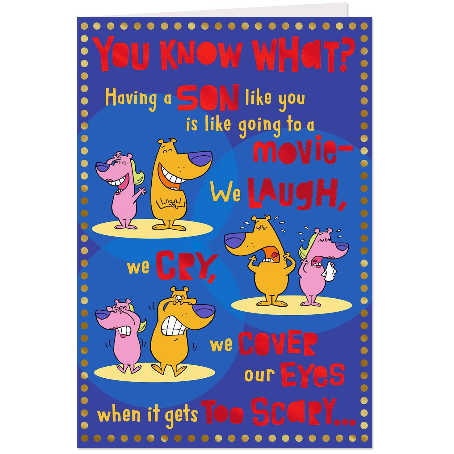 Funny Happy Birthday Card
 Like a Movie Funny Birthday Card for Son Greeting Cards