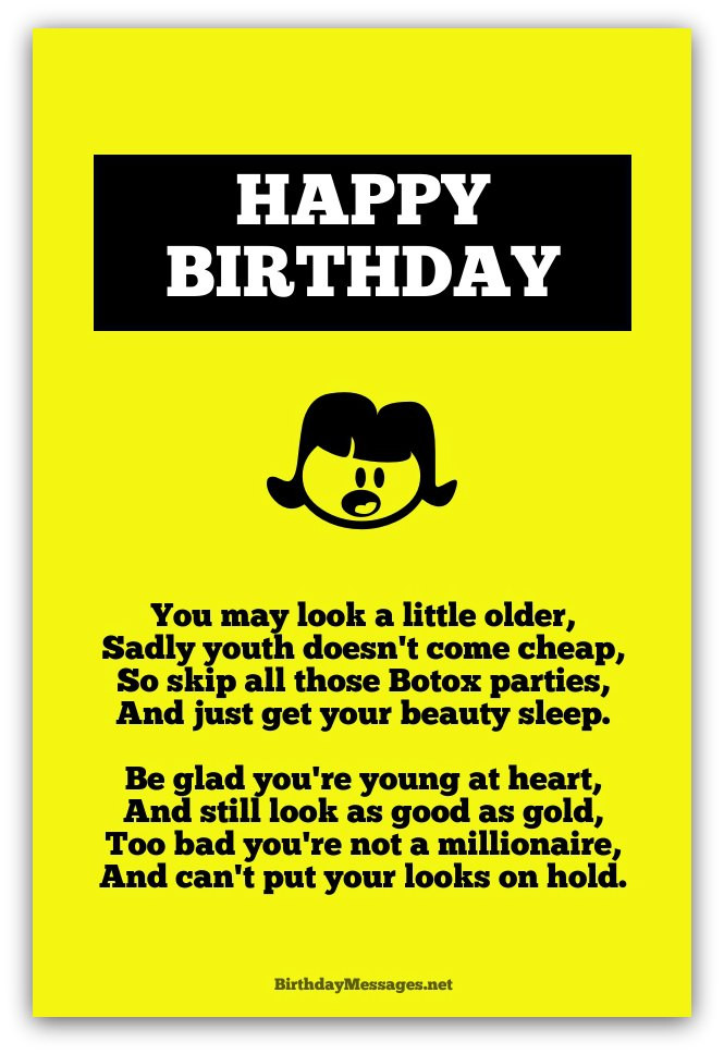 Funny Happy Birthday Poems
 Funny Birthday Poems Funny Birthday Messages