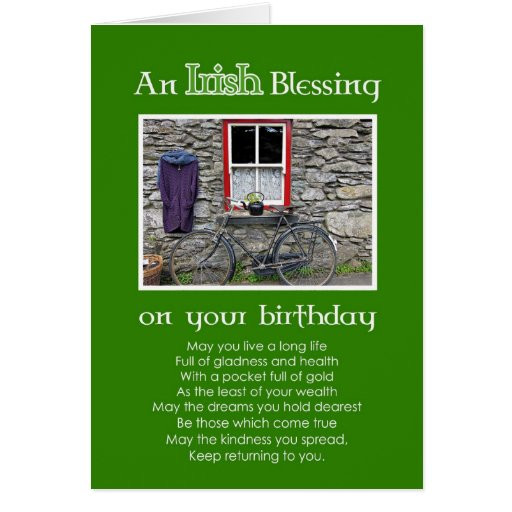 Funny Irish Birthday Wishes
 An Irish Blessing on your Birthday Card