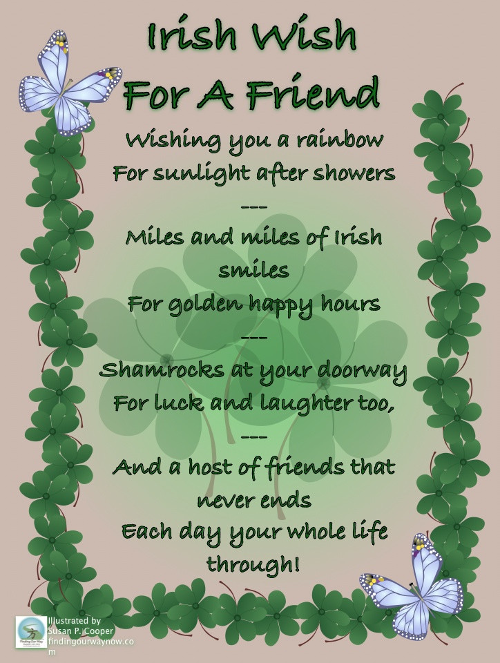 Funny Irish Birthday Wishes
 Irish Wish For My Friends Poem Finding Our Way Now