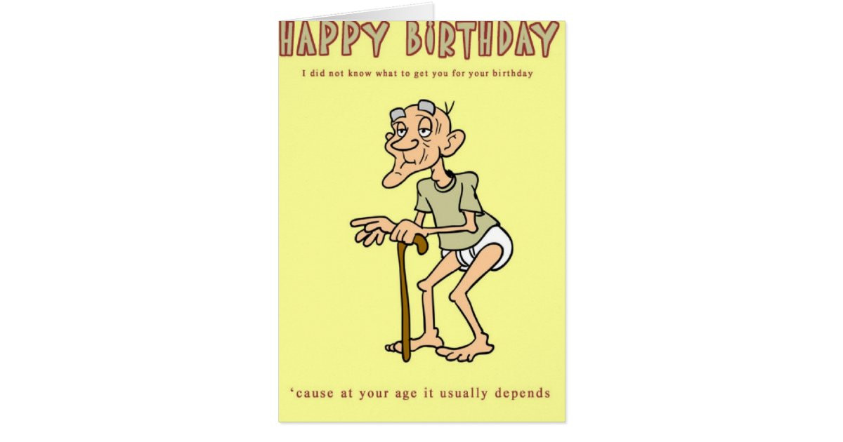 Funny Old Man Birthday Cards
 Funny Birthday Card Old man in diapers Card