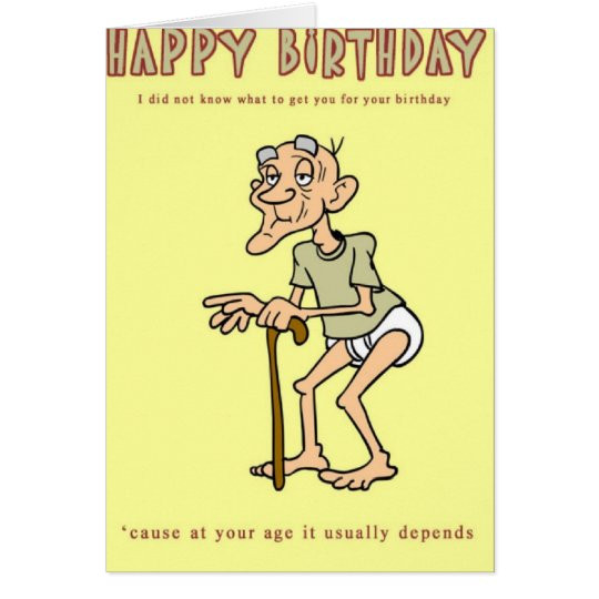 Funny Old Man Birthday Cards
 Funny Birthday Card Old man in diapers Card