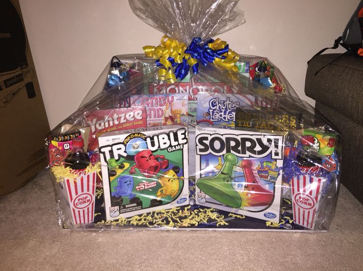 Game Night Gift Basket Ideas
 Family game night t basket Great ideas