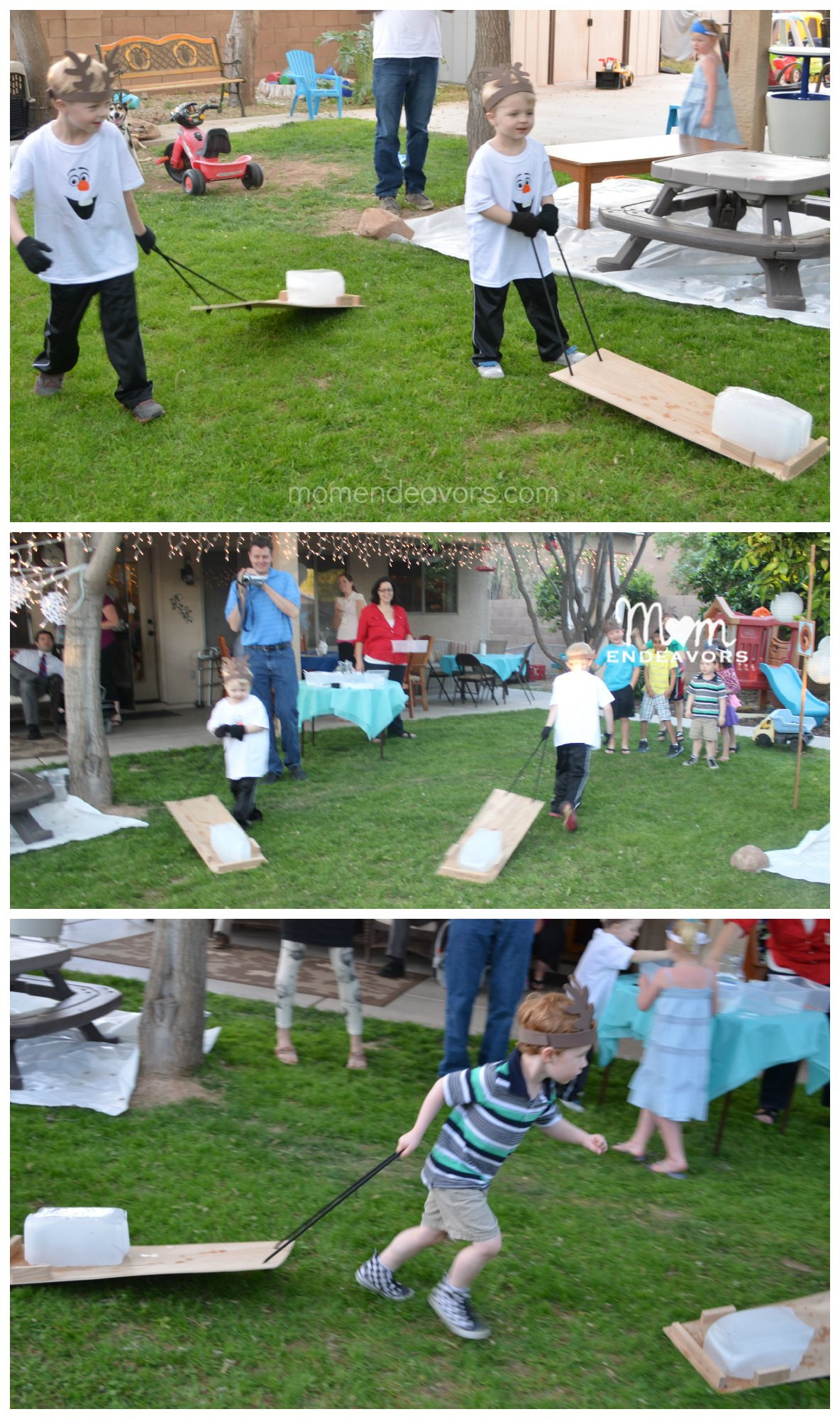 Games To Play At Birthday Party
 FROZEN Fun Sven & Kristoff Ice Block Races with DIY Pull Sled