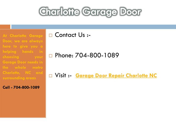 Garage Door Repairs Charlotte Nc
 PPT Garage Door Repair Charlotte NC PowerPoint