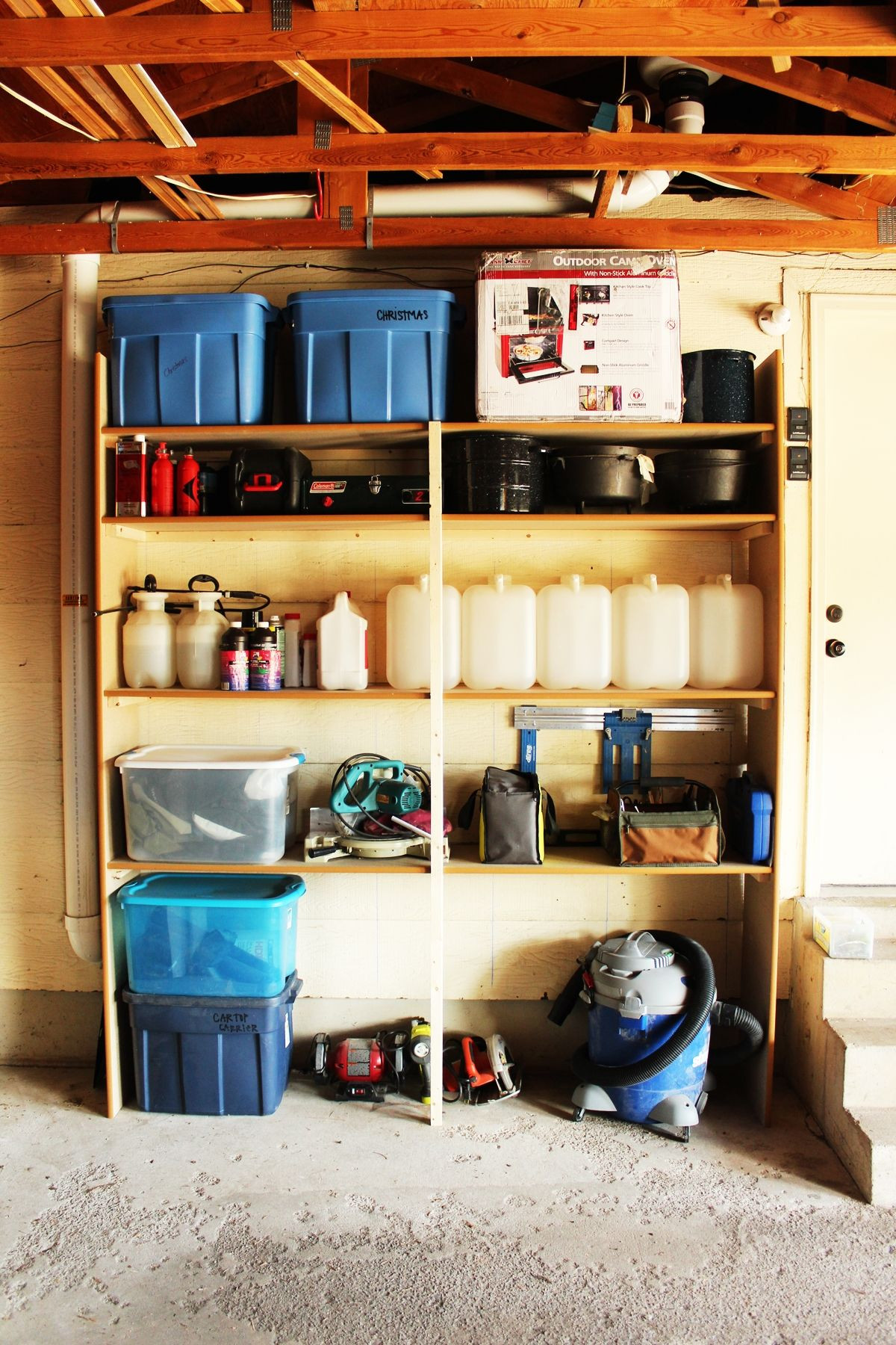 Garage Organization Shelves
 DIY Fast and Easy Built In Wall Garage Shelves
