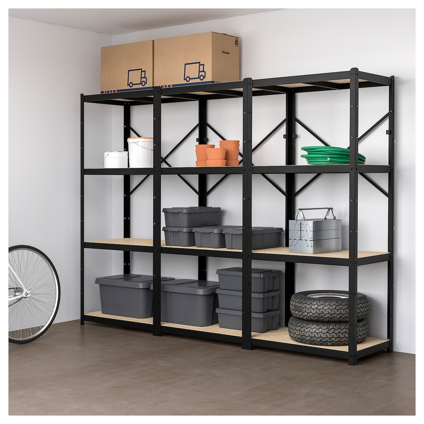 Garage Organizers Ikea
 BROR Shelving unit black wood IKEA