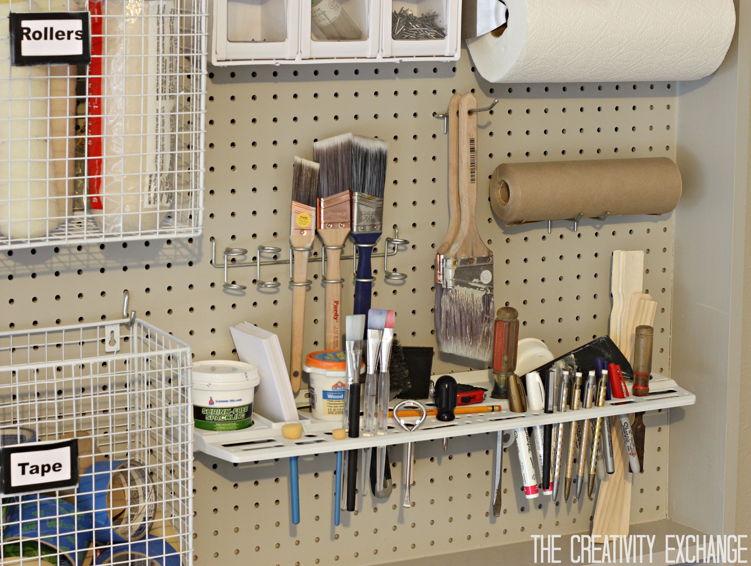 Garage Pegboard Organization
 Organizing the Garage with DIY Pegboard Storage Wall