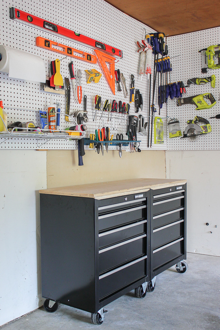 Garage Pegboard Organization
 e Stop Workshop DIY Mobile Workbench Pegboard