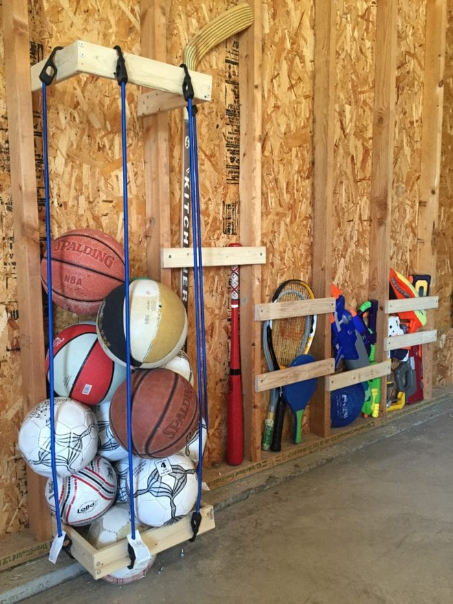 Garage Sport Organizer
 Easy DIY Garage Sports Storage Giveaway Pretty