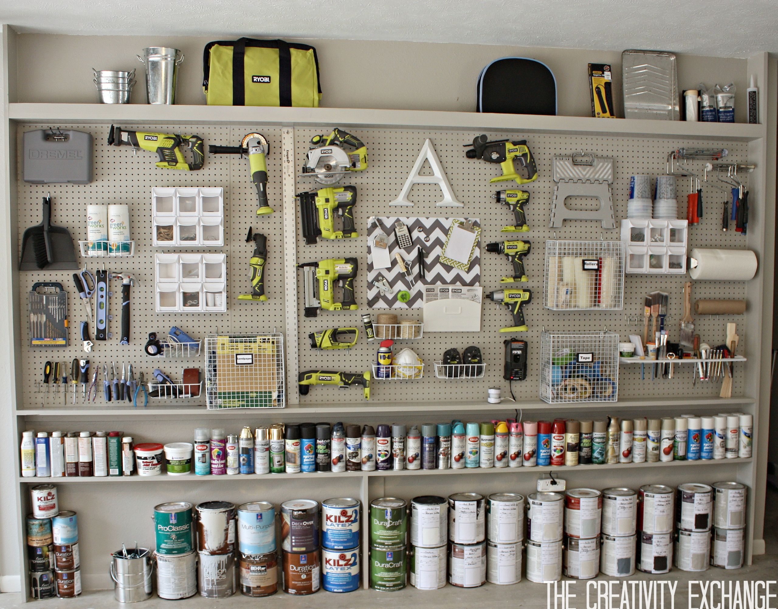 Garage Tool Organization
 Organizing the Garage with DIY Pegboard Storage Wall