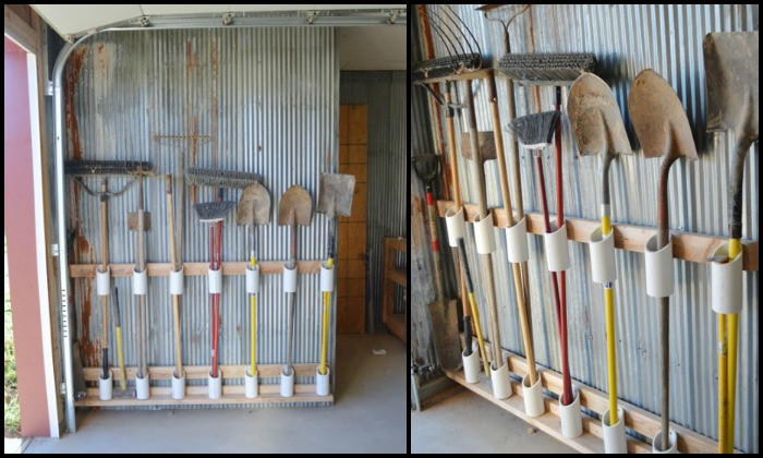 Garage Tool Organizer
 Organize your garage by making a PVC yard tool storage