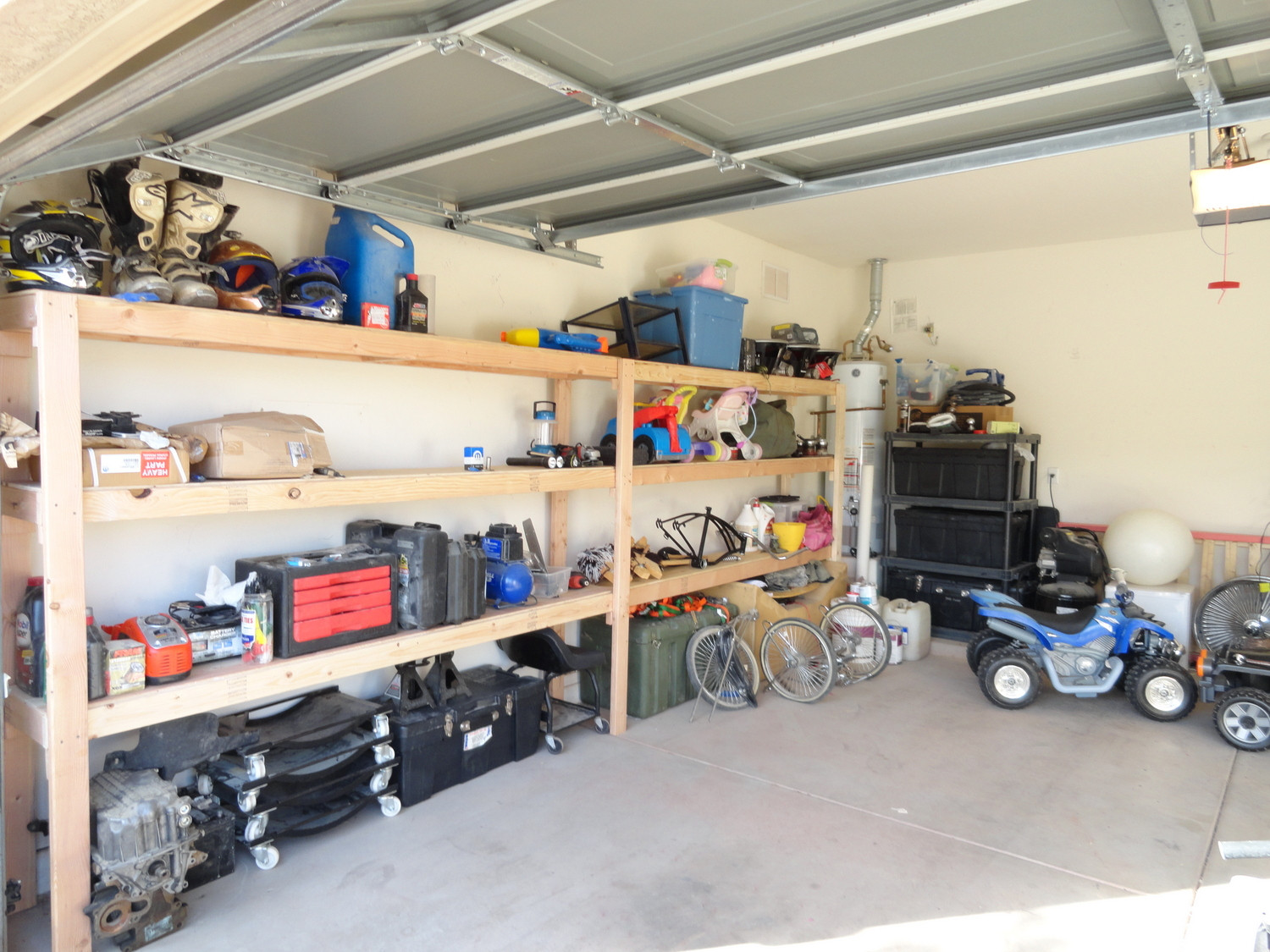 Garage Wall Organization
 Almost wall to wall garage storage