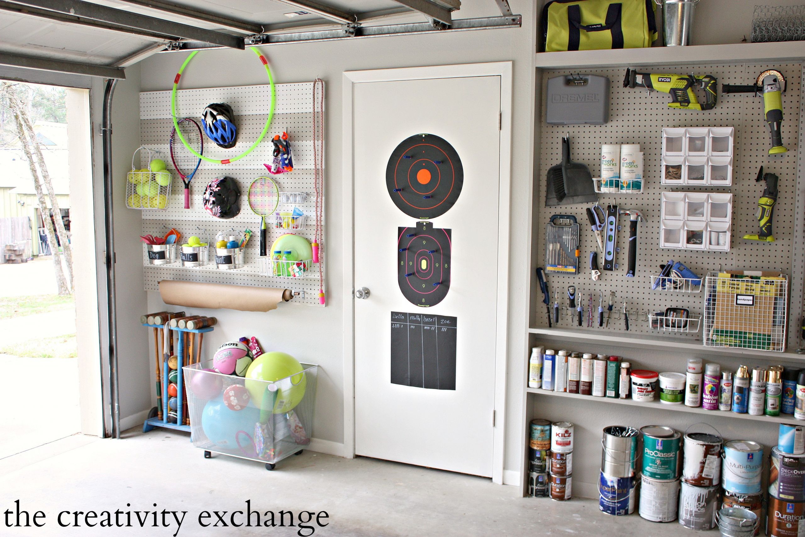 Garage Wall Organizer
 DIY Garage Pegboard Storage for Outdoor Toys