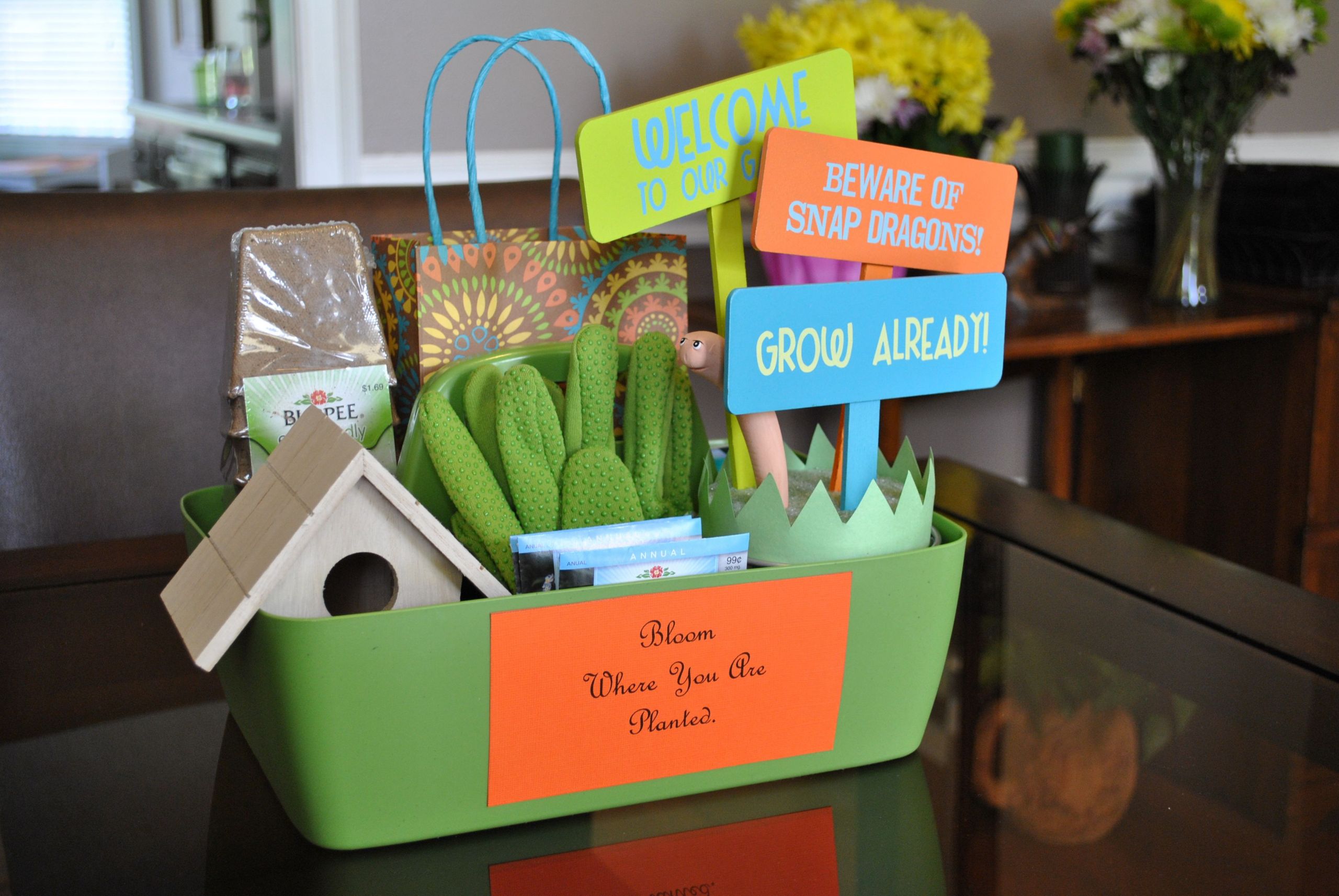 Garden Themed Gift Basket Ideas
 "New Home Goodbye Gift Basket" To help "Plant Your Roots