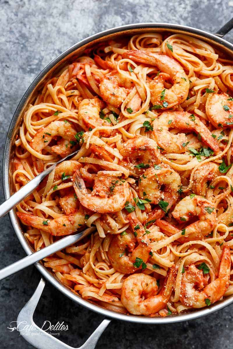 Garlic Butter Shrimp Pasta Recipe
 15 Minute Creamy Tomato Garlic Butter Shrimp Cafe Delites