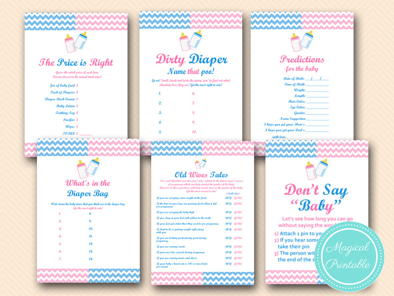 Gender Reveal Party Ideas Games
 Gender Reveal Party Games Magical Printable