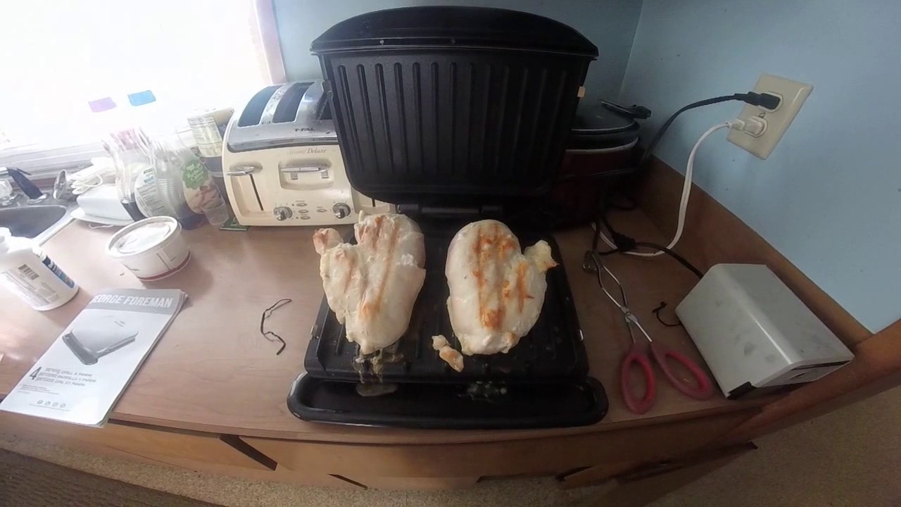 George Foreman Grill Chicken Breasts
 cooking chicken breast on a george foreman grill