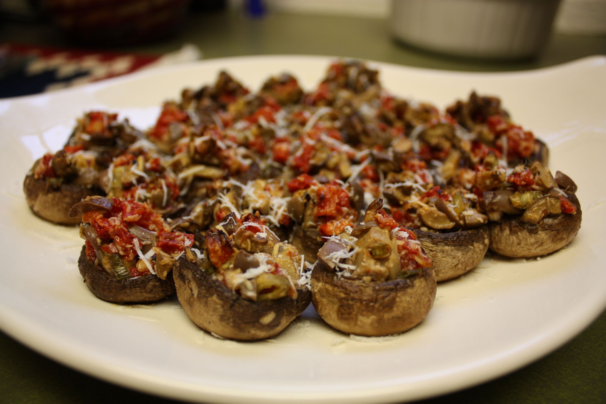 Giada Stuffed Mushroom
 ham and gruyere puff pastry