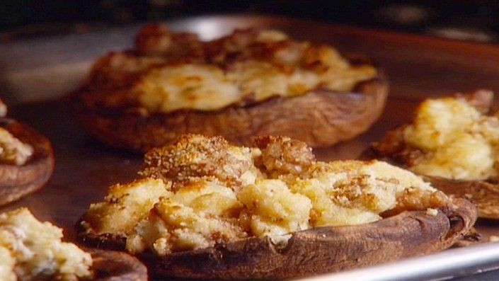 Giada Stuffed Mushroom
 Grilled and stuffed portobello mushrooms with gorgonzola