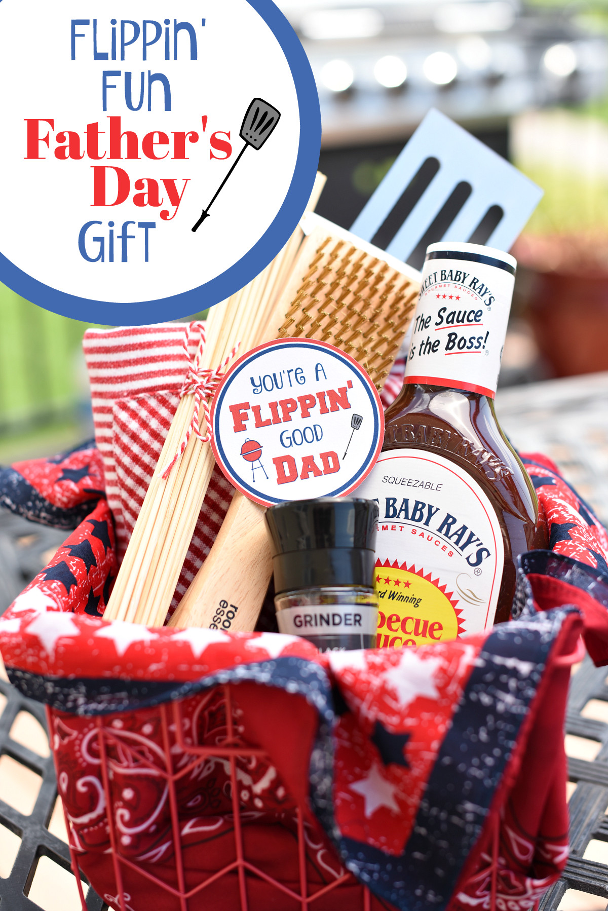 Gift Basket Ideas For Dads
 Funny Dad Gifts Flippin Good Dad BBQ Basket – Fun Squared