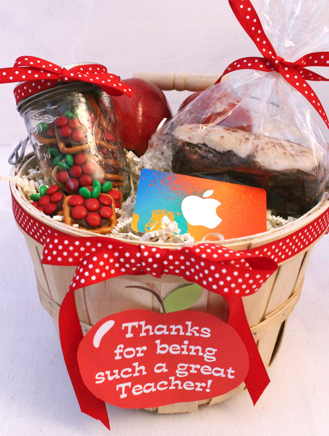 Gift Baskets Ideas For Teachers
 Apples for the Teacher Gift Basket Two Sisters