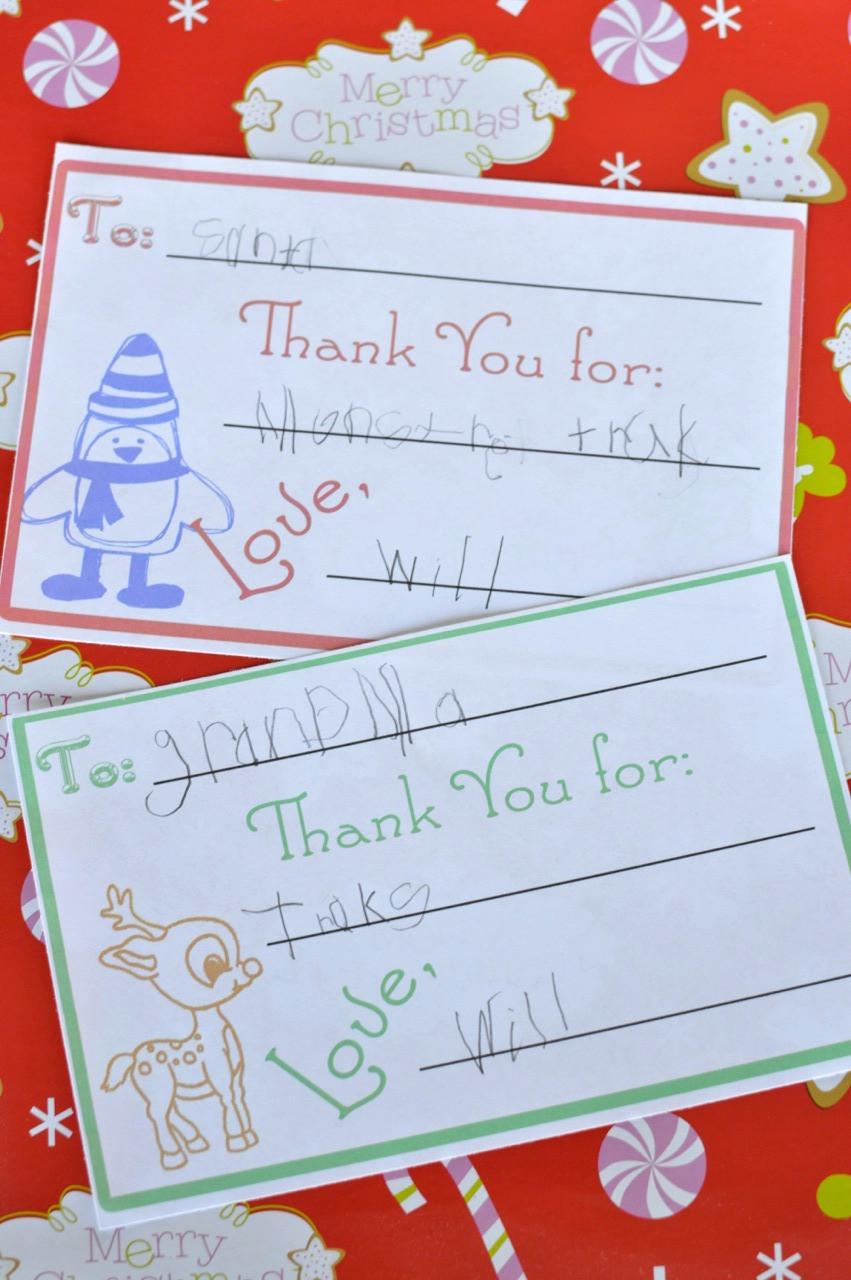 Gift Card For Child
 Children s Christmas Thank You Cards Our Thrifty Ideas