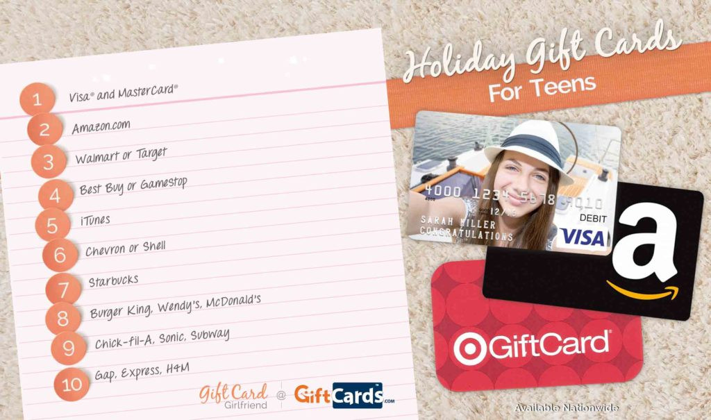 Gift Card Ideas For Girls
 Top Gift Cards for Teens