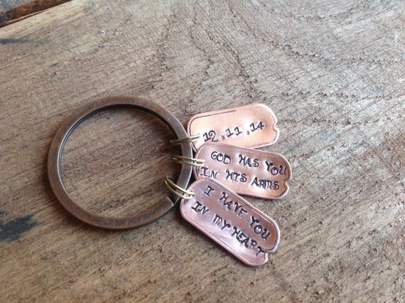 Gift For Child Whose Father Died
 FATHERS t Miscarriage t for dad rustic unique keyring in